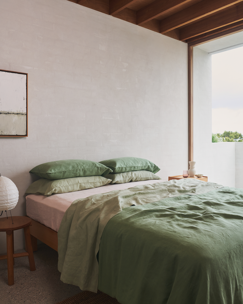 Pistachio 100% French Flax Linen Duvet Cover