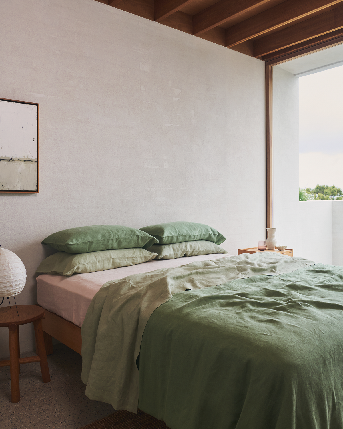 Rosewater 100% French Flax Linen Fitted Sheet