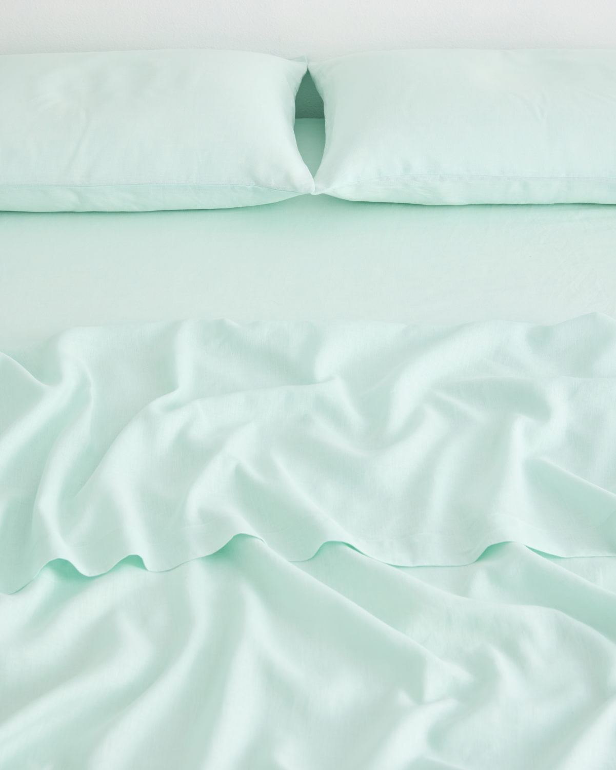Mint 100% French Flax Linen Fitted Sheet