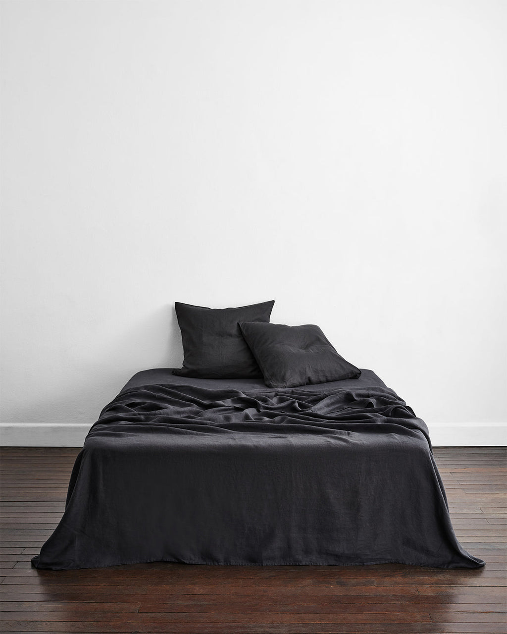 Charcoal 100% French Flax Linen European Pillowcases (Set of Two)